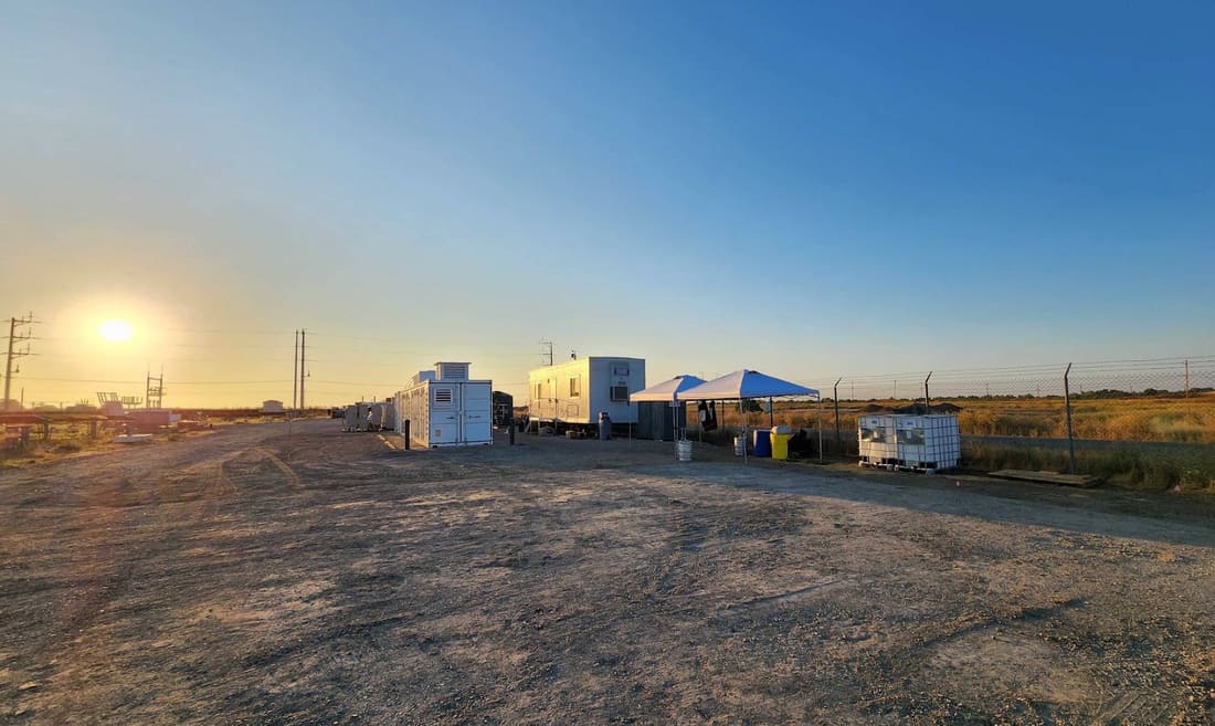 Alpha 1 enclosure in Davis at sunrise.